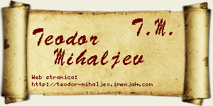 Teodor Mihaljev vizit kartica